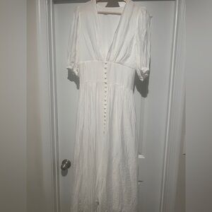 Commense White Button-Down Dress NWT